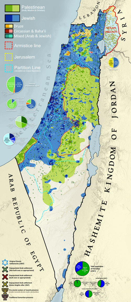 r/MapPorn - Detailed demographic map of settlements in Israel-Palestine
