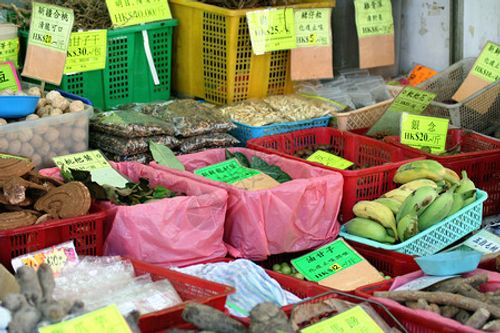 香港大学街上街道商店背景