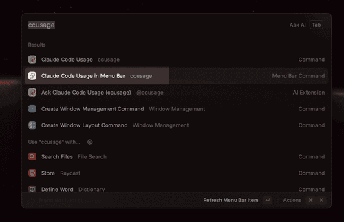 claude_code-raycast_enable_ccusage_menubar
