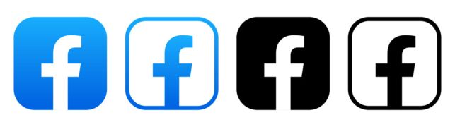Set of mobile Facebook app icons, isolated on white background, vector illustration. Facebook is a social media and social networking service owned by Meta Platforms