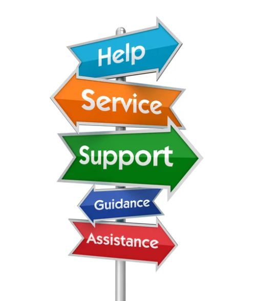 Help support signs concept 3d illustration — Stock Photo, Image