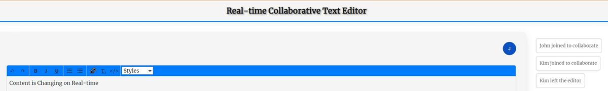 Disconnection notification in collaborative editor