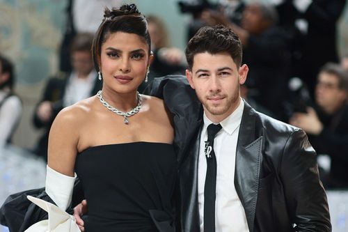 Priyanka Chopra Jonas and Nick Jonas attend The 2023 Met Gala Celebrating "Karl Lagerfeld: A Line Of Beauty" at The Metropolitan Museum of Art on May 01, 2023
