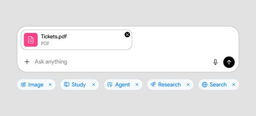 AI chat window mock up: prompt, input field, PDF attachment, source, research and agent mode. Modern Chat gpt style interface template, ui dashboard for web or apps. Vector illustration.