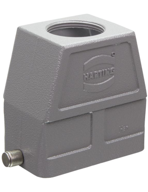 Hood, Standard hoods/housings, Size: Han® 10 B, Metal, One lever on the housing, High construction, Hoods with top entry, M 32, No fixing device