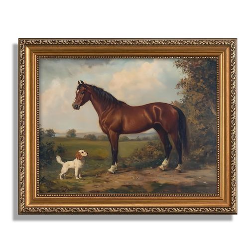 ASTRDECOR Classic Horse Wall Art Prints, Vintage Rustic Farmhouse Country Wall Decor, Vintage Western Canvas Prints, Antiq...
