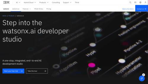 Screenshot of the watsonx.ai homepage.