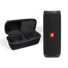 JBL Flip 5 (Black) + Bundle with divvi! Protective Hardshell Case