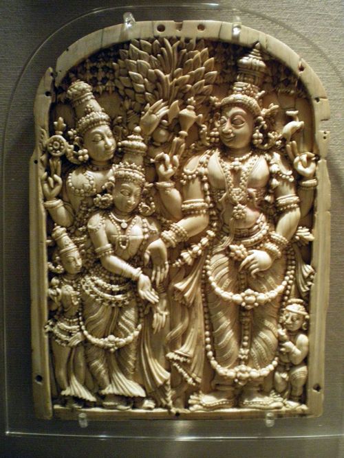 Carving of Shiva and Parvati's marriage