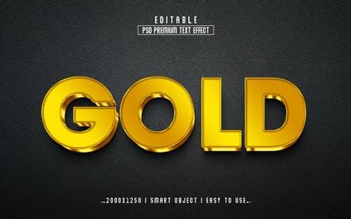 PSD Gold Text Style Effect