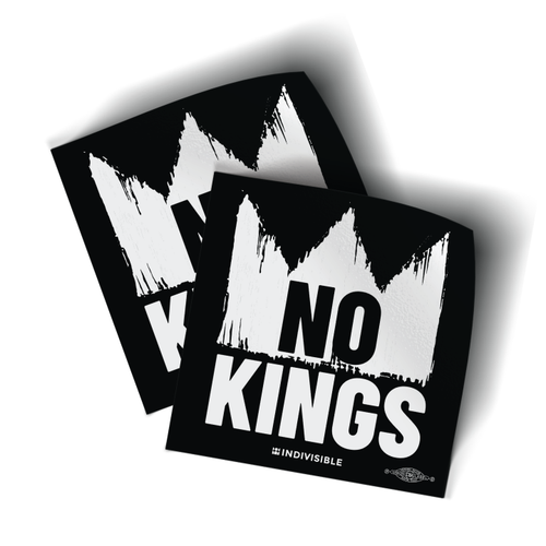 No Kings - Crown (3.5" x 3.5" Vinyl Sticker -- Pack of Two!)