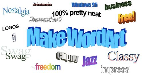 the words make word art written in different colors and sizes on a white background with an interesting message below it