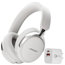 Bose (2nd Gen QuietComfort Ultra Bluetooth Headphones, Wireless Headphones with Spatial Audio, Over Ear Noise Cancelling with Mic, Up to 30 Hours of Play time + 20W Wall Charger (White)