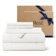 REST® Evercool®+ Cooling Comforter Set, Full, Arctic White, 4pcs with Cooling Blanket, Wrinkle-Free Deep Pocket Fitted Sheet, 2 Silver-Infused Pillowcases for Skin and Hair Bed Set, for Ultra Comfort