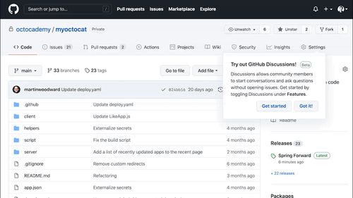 GIF showing how to enable GitHub Discussions