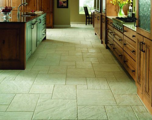 Square tile kitchen flooring