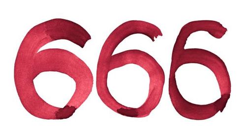 666 - Number of beast. Hand-drawn watercolor. Blood red font. Six hundred sixty six. 666 - Number of beast. Hand-drawn watercolor. Blood red font. Six hundred sixty six. number 666 stock illustrations