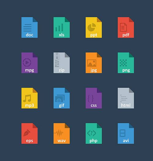 flat file format icons - html icons stock illustrations