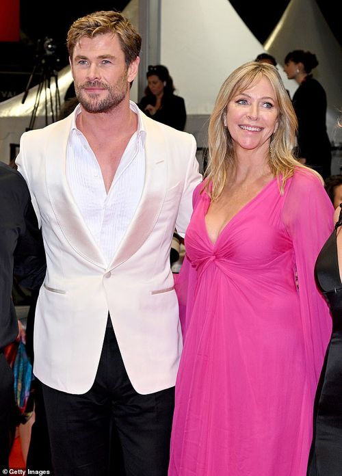Leonie also attended the premiere of her son's film in a stunning pink plunging gown as she proudly posed on the red carpet with her talented son