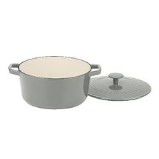 Cuisinart Chef's Classic Enameled Cast Iron Round Covered Casserole (Tea Grey, 5- Quart)