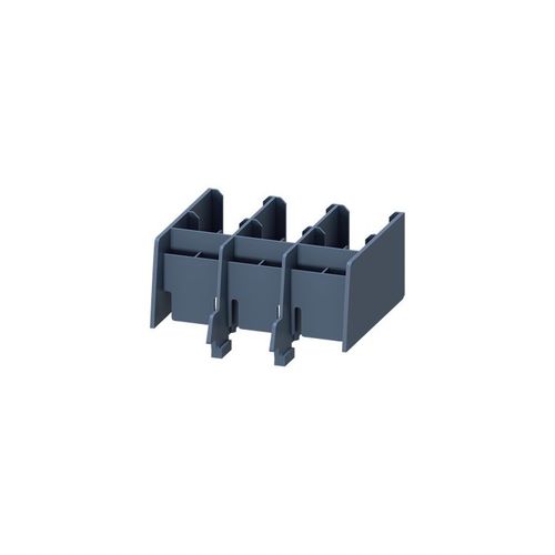 Terminal block for increased air clearances and creepage distances with phase barriers for circuit breaker Size S3