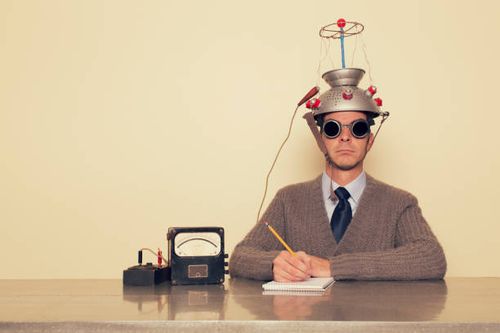 electro therapy man - weird-science stock pictures, royalty-free photos & images