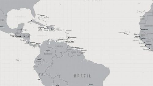 Venezuela on the world map. 4K animation.