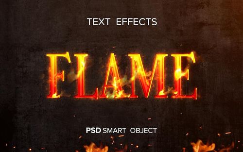 PSD creative fire text effect