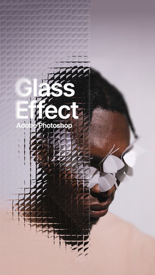 a man with glasses on his face and the words glass effect above him