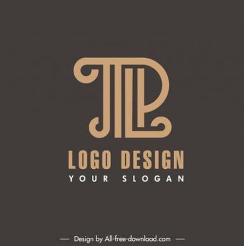 text logo template flat dark decor