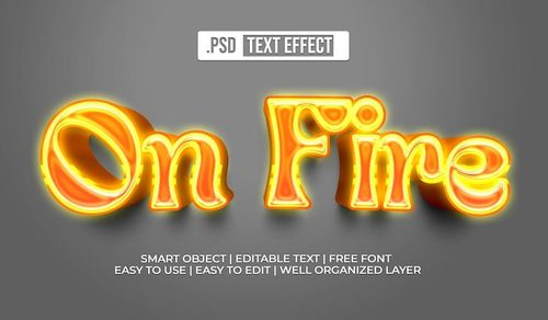 Free PSD on fire text style effect