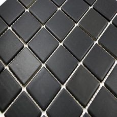 Tenedos 2x2 Matte Black Porcelain Mosaic Tile – Slip Resistant 12x12 Mesh-Mounted Sheet for Bathroom Floor, Shower Wall, Kitchen Backsplash (Box of 5 Sheets – 5 Sq.Ft)