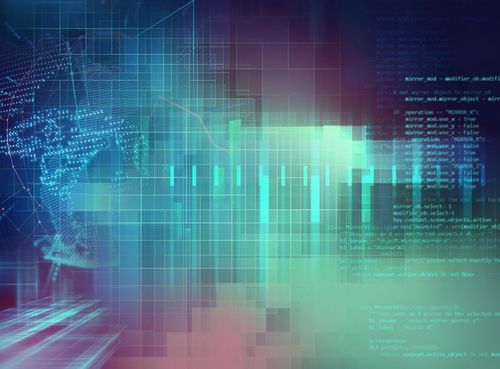 代码与地图的抽象图像