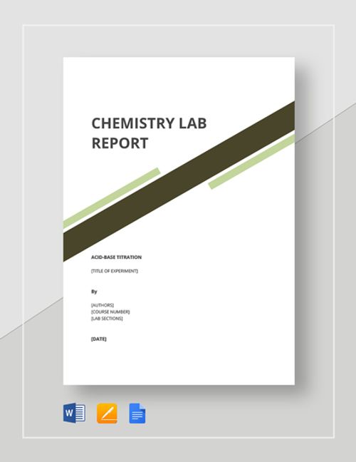 Chemistry Lab Report Template