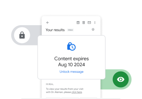包含时间提醒和时钟图标的电子邮件
