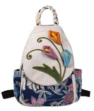 HUANGGUOSHU Bohemian Knit Backpack - Handcrafted, Multi-Pocket, Secure Zipper Pockets Pocket - Ideal Gift for Girls, Moms, and Students - Travel Essential for Fashionable Women-Flower Backpack