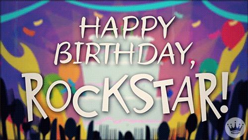 Beautiful Rockstar Happy Birthday GIF