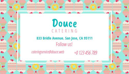 Catering Business Card Maker with Desserts in the Background