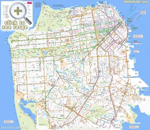 a large map of the city of san francisco, with all streets and major roads