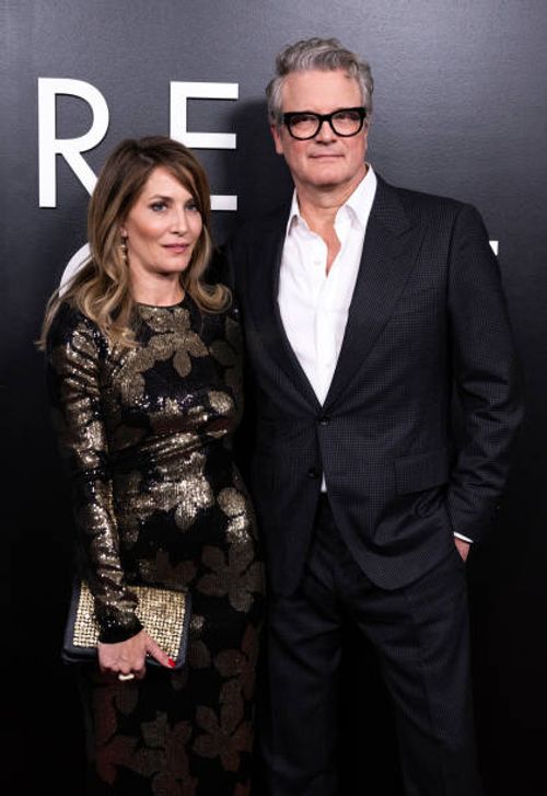 Colin Firth and Maggie Cohn attend the Los Angeles Premiere of Searchlight Pictures "Empire Of Light" at the Samuel Goldwyn Theater on December 01,...