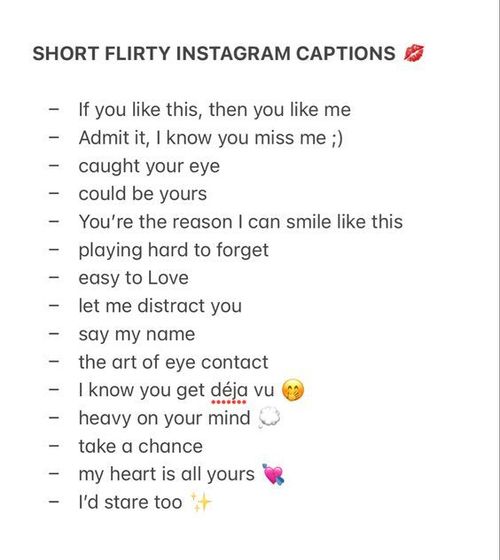 Instagram captions short/flirty 💋