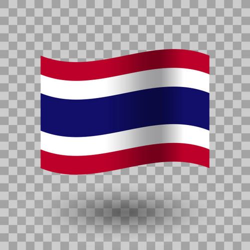 Thailand flag vector. Thailand wavy flag transparent Thailand flag vector. Thailand wavy flag isolated transparent background. Flag of Thailand symbol icon. EPS 10 thailand-flag stock illustrations