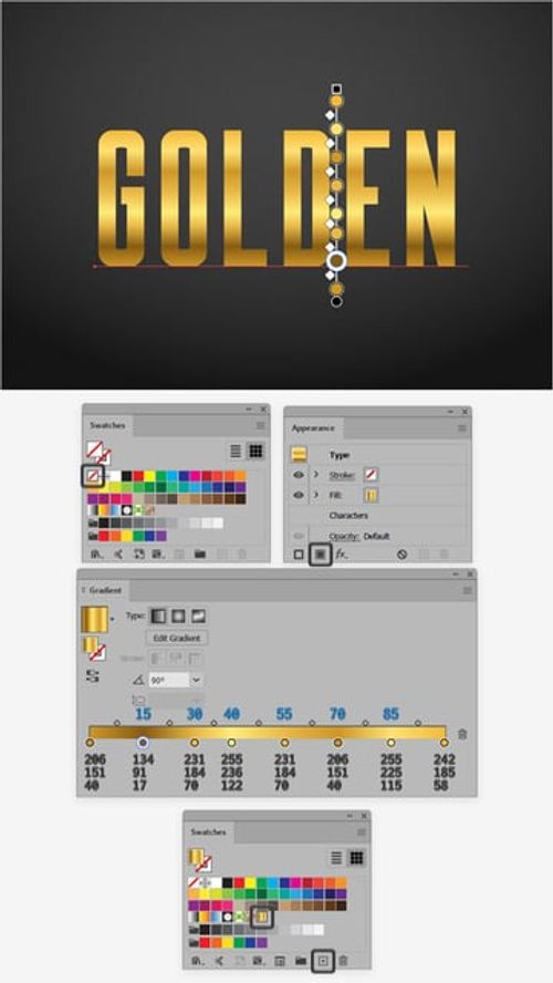 gold gradient swatch illustrator