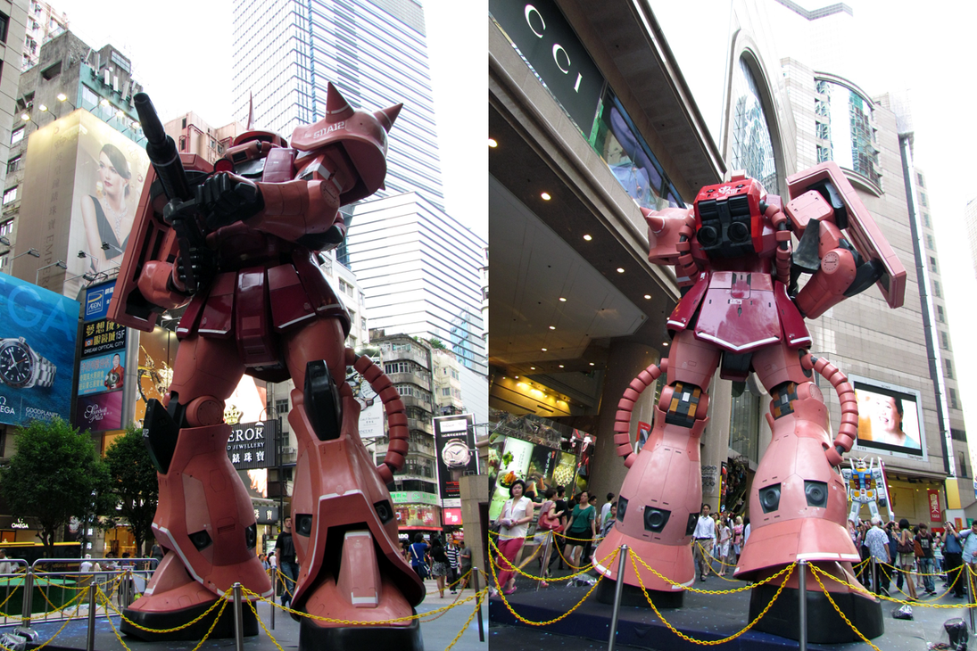 Red Zaku Statue in Hong Kong P.1 by neo-verse on DeviantArt