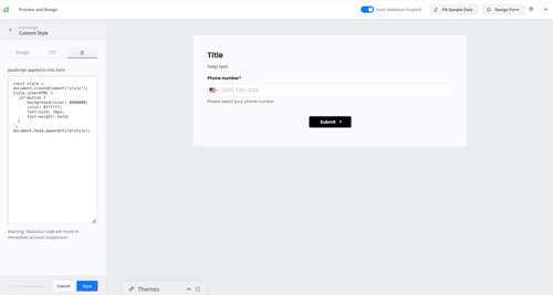 Customize form with javascript