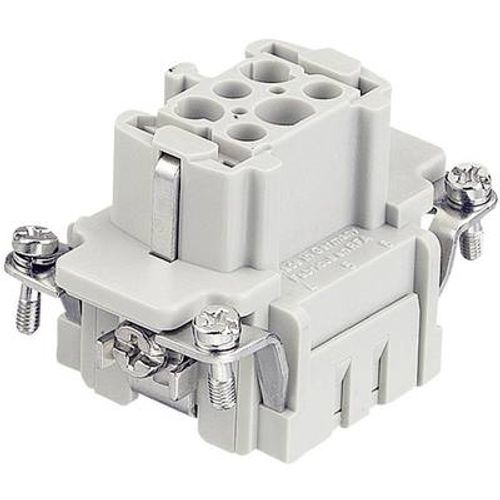 HAN 6 E-F-C 
Rectangualr Socket Insert, 6+PE, 12-26AWG, Crimp, 500V, 16A, Han E Series  -Contact insert for industrial connectors / Han 6 E-bu-c
6pol.+PE, 500V, 16A