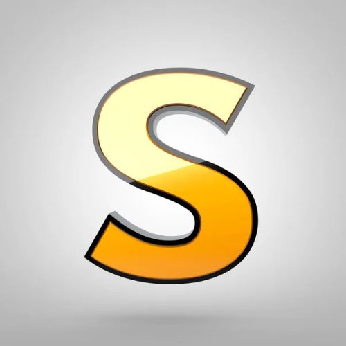 Gold letter S uppercase  - Photo, Image