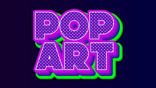 Vintage Pop Art Retro 3D Text