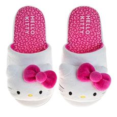 Josmo Sanrio Hello Kitty slippers for Women - Kitty White indoor cute house shoes plush fuzzy Cat slipper - White Fuchsia (size 7-8 Adult)