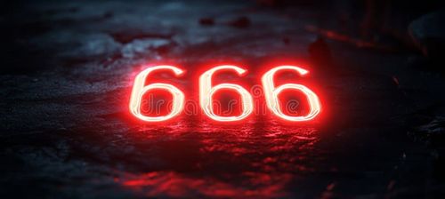 Number 666, The Number of the Beast, Glowing Red in Dark Environment. Concept 3D Illustration, Generated by AI. 666 illustrations